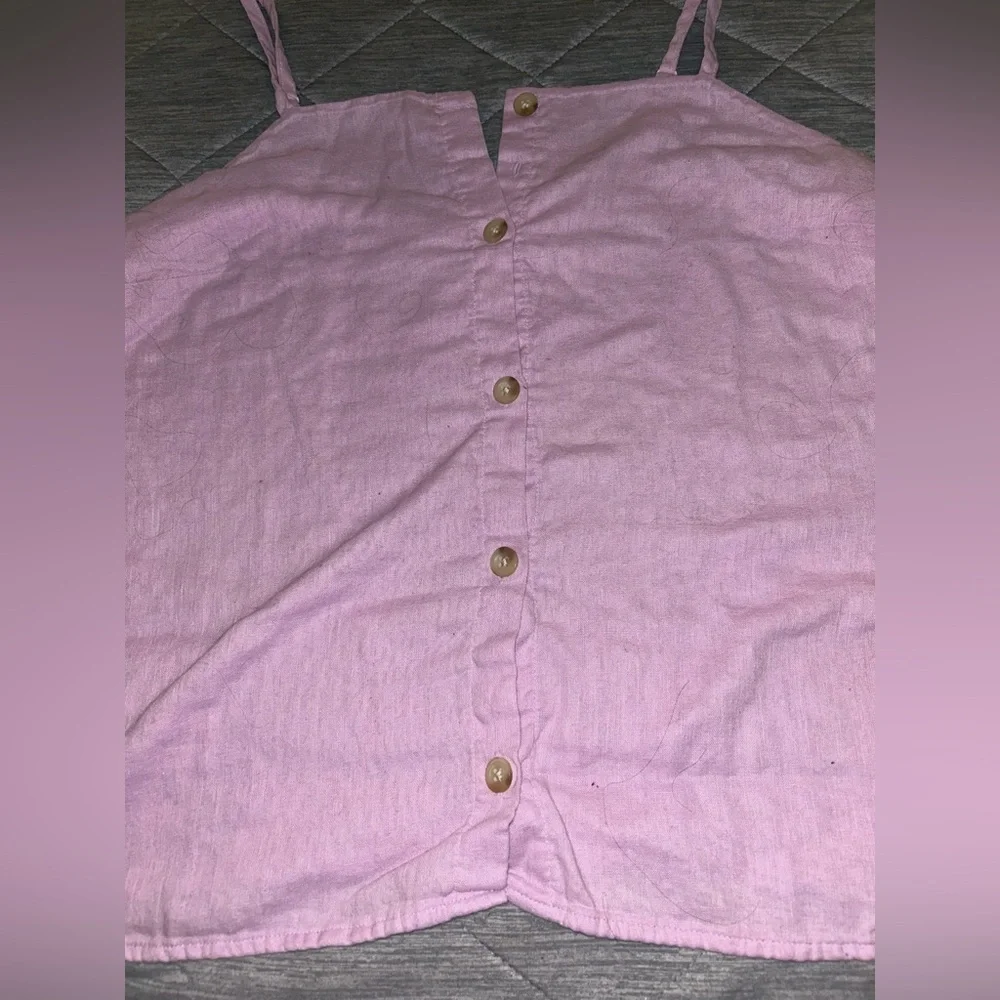 Old Navy Linen Blend Button Down Tank Top - Picture 3 of 10